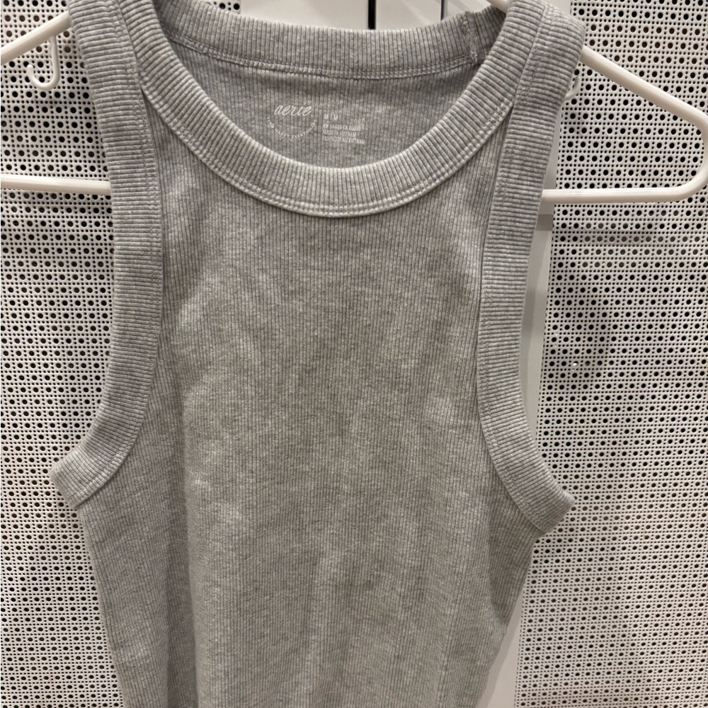 Aerie Light Gray Ribbed Tank Top